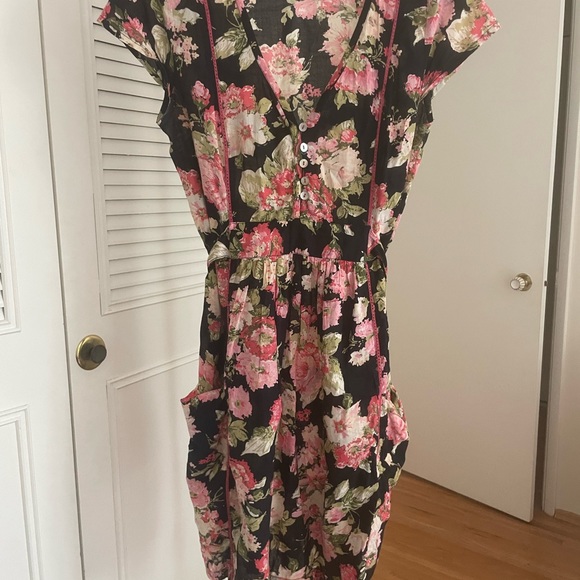 April Cornell, 100 % cotton dress with embroidery and mother for all buttons - Picture 3 of 13